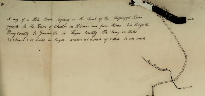 Top Portion of 1843 State Road Map