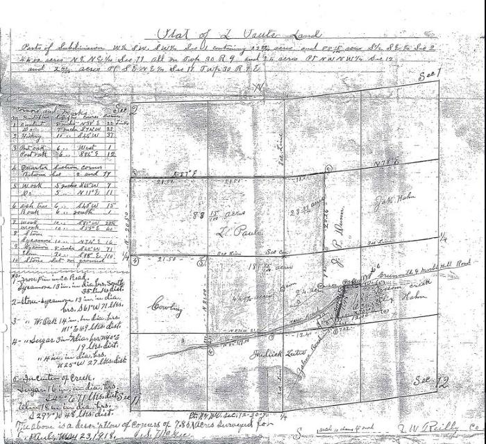 Section of 1918 J. W. Reilly Survey