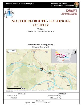 Draft of Bollinger County Trail of Tears National Historic Trail