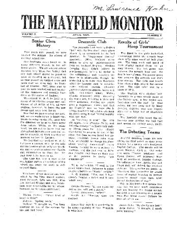 The Mayfield Monitor - April 1928​​​​​​​Volume 5 #7
