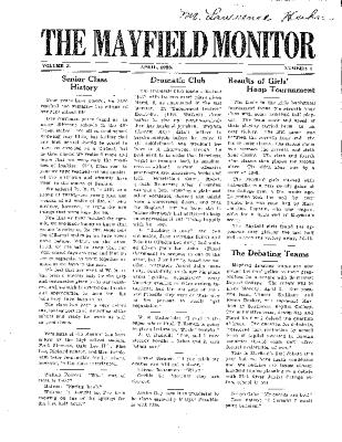 The Mayfield Monitor - April 1928​​​​​​​Volume 5 #7