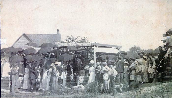 1905 Laying of corner stone - Lutesville Presbyterian Church 