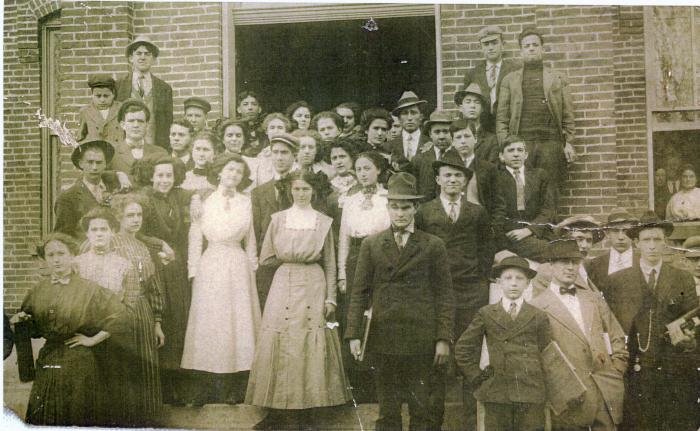 Citizens in front of Courthouse